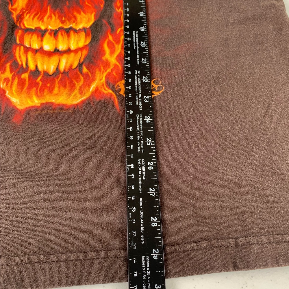 Vintage 90s-00s Exile fire Skull T-shirt Size XL - Picture 6 of 7